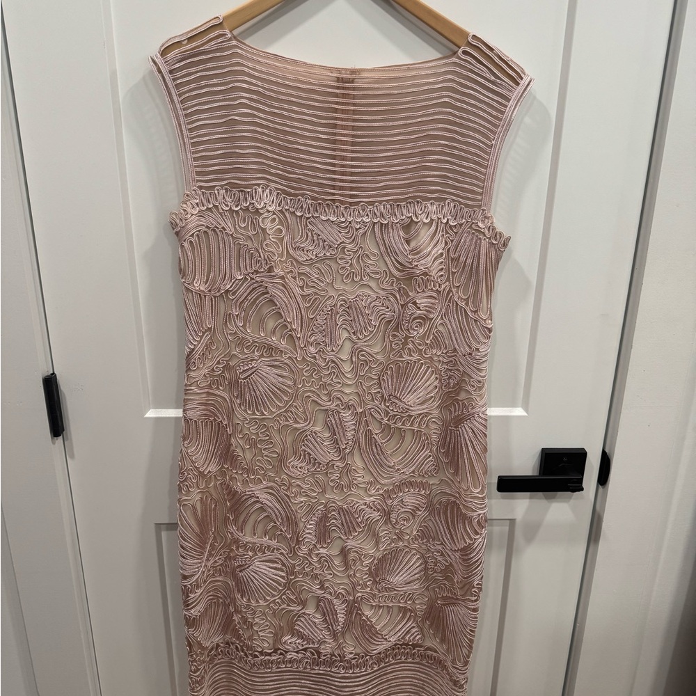 Tadashi Shoji Pink Textured Midi Dress